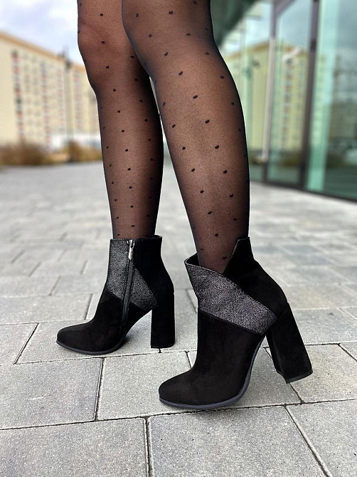 Nivelle Черевики жіночі NIVELLE чорні натуральна замша каблук 9см размеры 35р.36р.37р.38р. (361 Коломия - фото 10