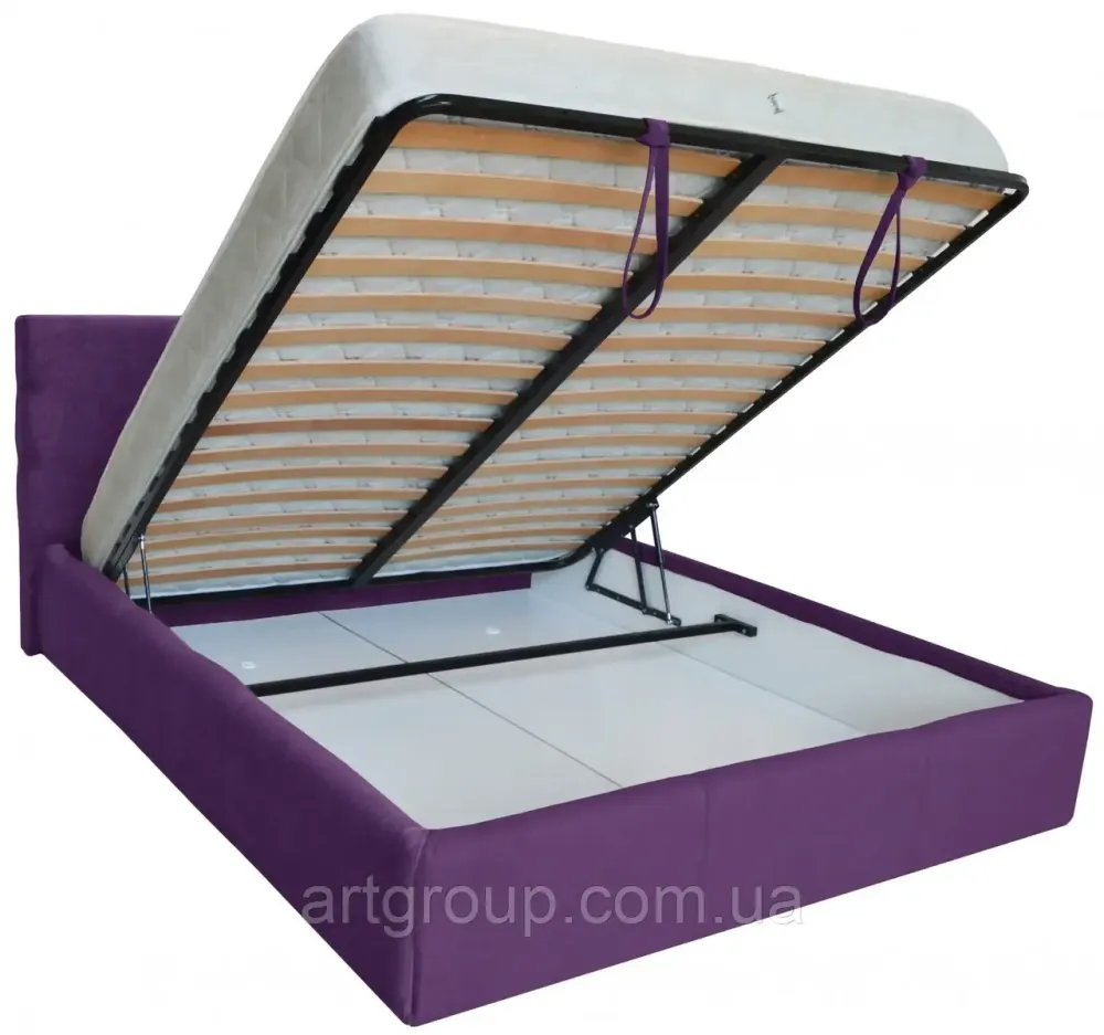 Ліжко Двоспальне Manchester Comfort 180 х 200 см Місті Dark Violet З підйомним механізмом та нішою для білизни Фіолетовий Дніпро - фото 15