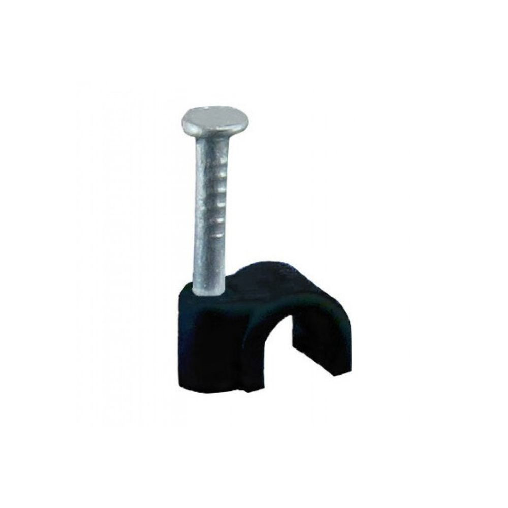 Скоба кругла з цвяхом для кабелю R-4 чорна (100 шт.) Киев - изображение 1