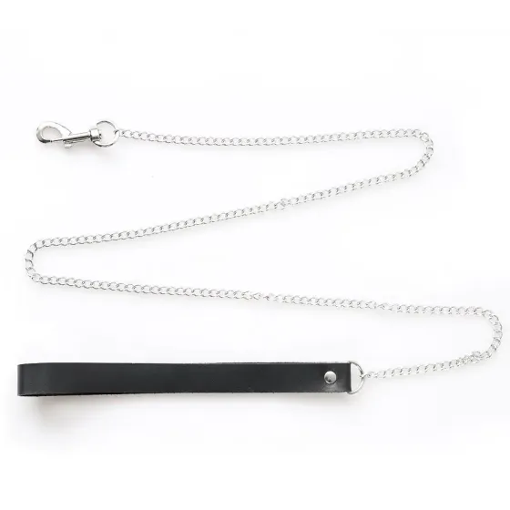 Нашийник Art of Sex - Tessa з повідцем з натуральної шкіри, колір чорний Львів