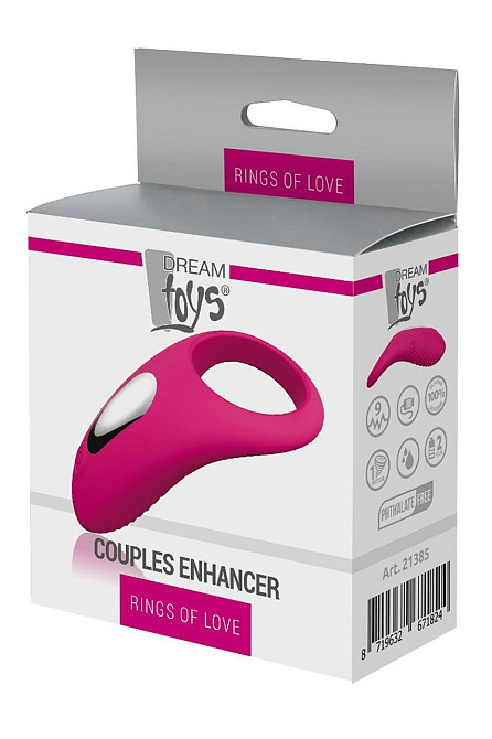 Ерекційне віброкільце DreamToys Rings Of Love силіконове, рожеве Sex Aura Київ - фото 1