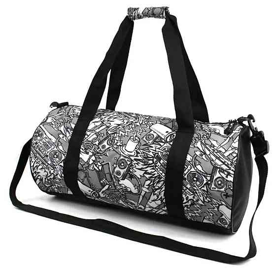 Сумка спортивна Wallaby 214 25х48 чорно-сіра S214390 Київ