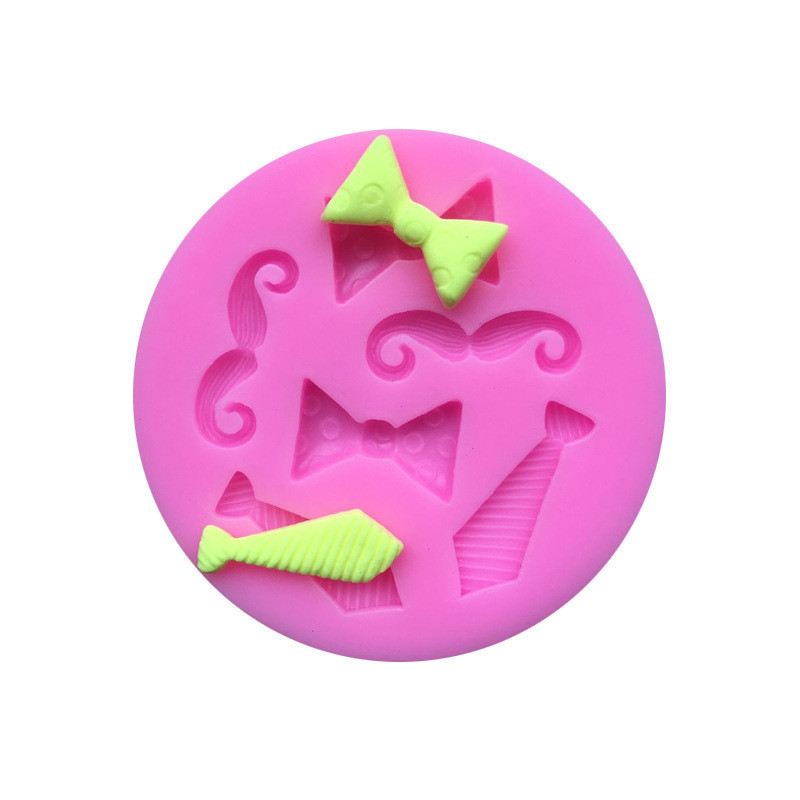 Силиконовый молд Усы и галстуки 55 мм розовый Киев - изображение 6