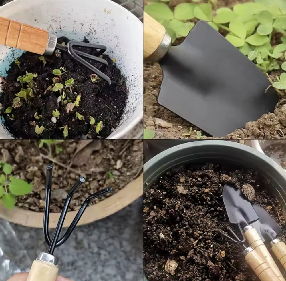 Мини-набор садовых инструментов 3 шт черный Киев - изображение 7