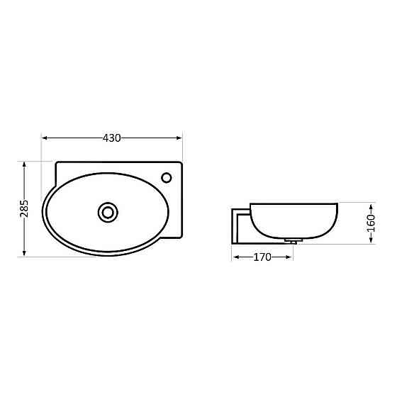 Раковина Qtap Leo 430x285x160 White QT11111008RW Київ