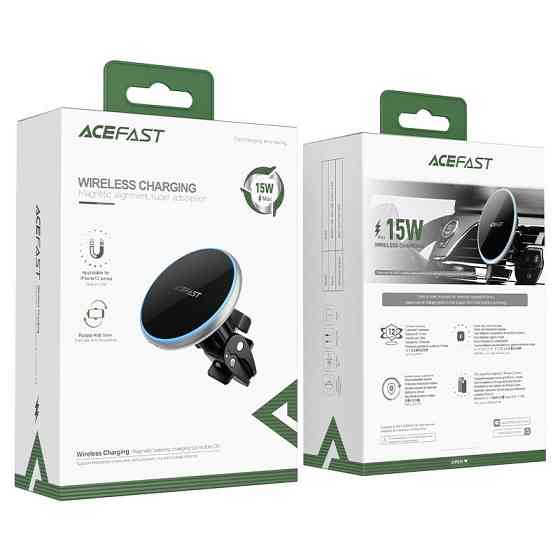 Автодержатель для телефона с БЗУ ACEFAST D3 magnetic wireless charging car holder Silver Киев