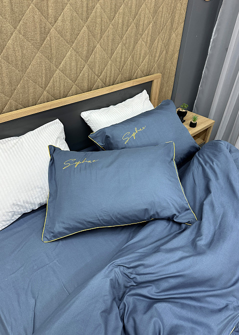 Комплект постільної білизни Сатин, Євро 200х230 Джинс (88-140) Київ - фото 7