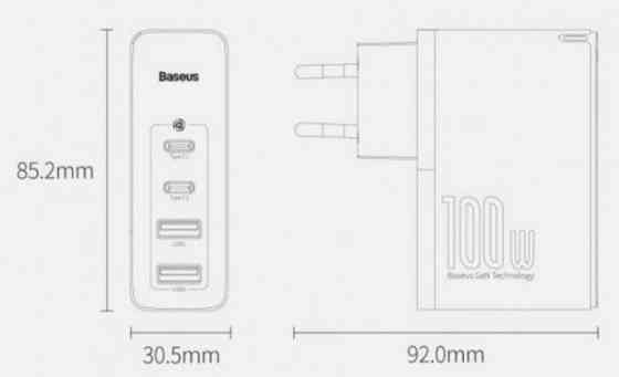 Зарядний пристрій: Baseus GEN 2 Pro Quick Charger.100W Київ