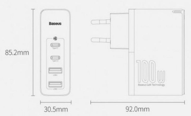 Зарядний пристрій: Baseus GEN 2 Pro Quick Charger.100W Київ - фото 6