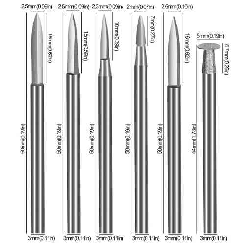 Набор фрез по дереву 6шт, хвостовик 3мм, для гравера, сталь в кейсе Вінниця