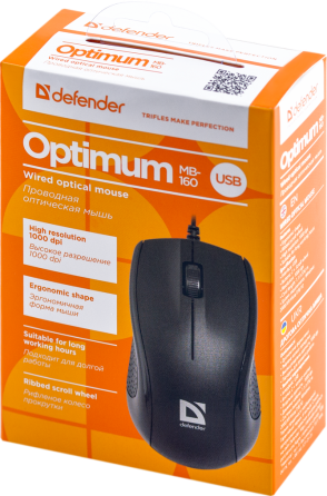 Миша Defender Optimum MB-160 USB Black (52160) (6315281) Київ