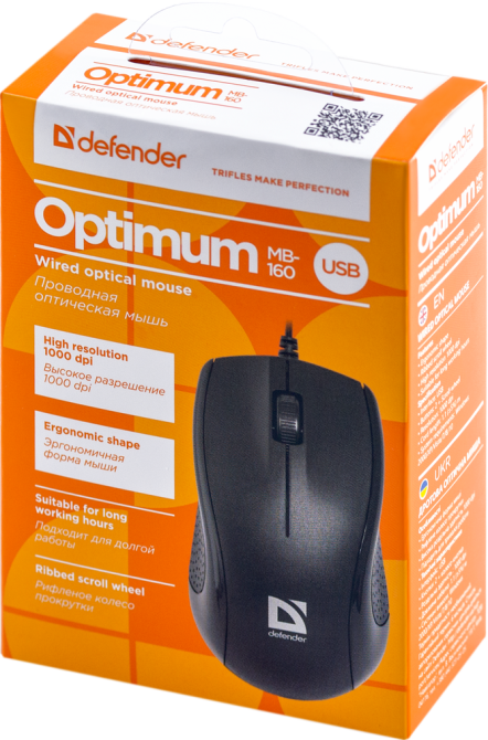 Миша Defender Optimum MB-160 USB Black (52160) (6315281) Київ - фото 3