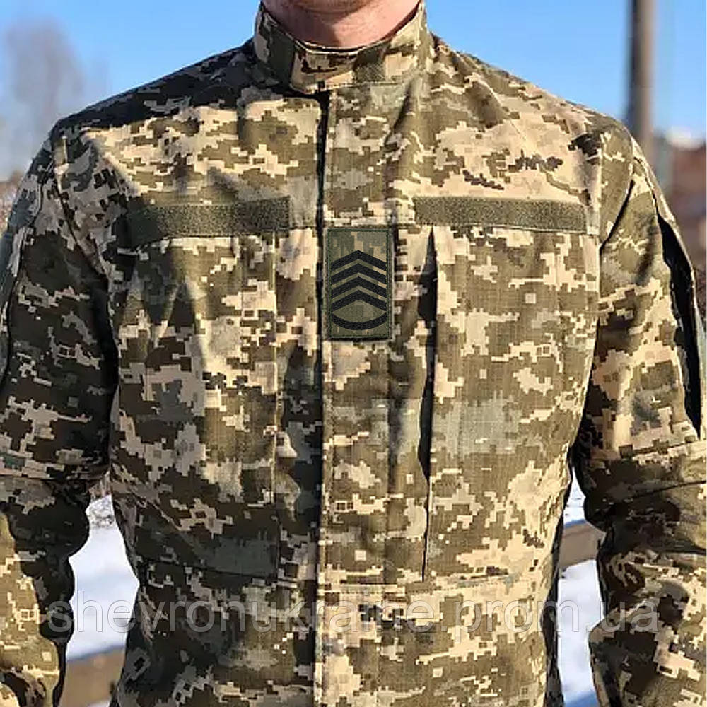 Погон главного сержанта (Старшина) (Материал пиксель. На липучке) Размер 10x5см Киев - изображение 2