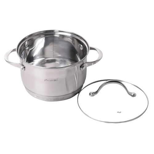 Каструля нержавіюча сталь 2,9л з кришкою 7-шарове дно 4718S KAMILLE Житомир - изображение 6