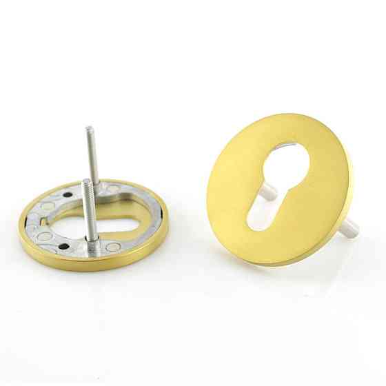 Дверна накладка під циліндр M&T Up/Down 095722 d54 mm TIN-A титан/латунь матова Київ