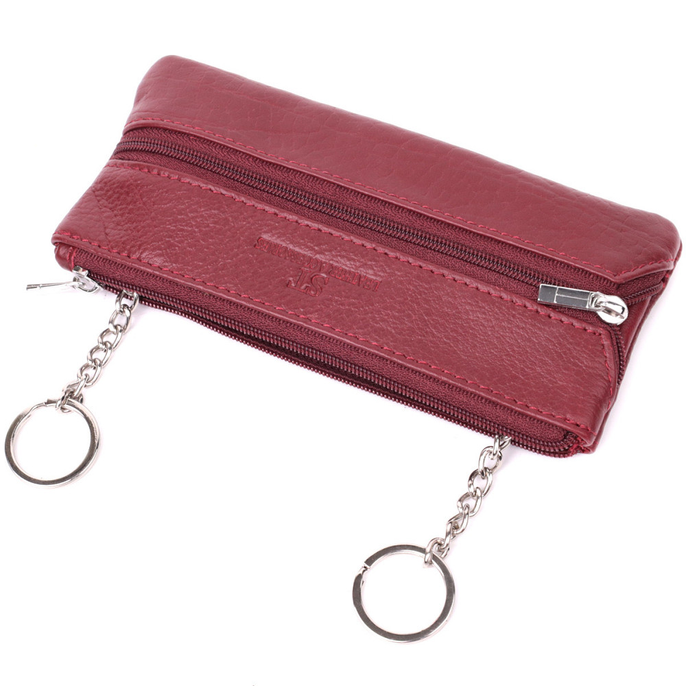 Кожаная ключница на молнии ST Leather 22558 Бордовый Киев - изображение 6