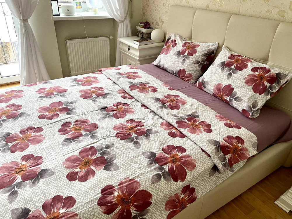Ecotton Комплект постільної білизни Ecotton двоспальний Сімейний 150х215 см Flowers червоний Київ - фото 1