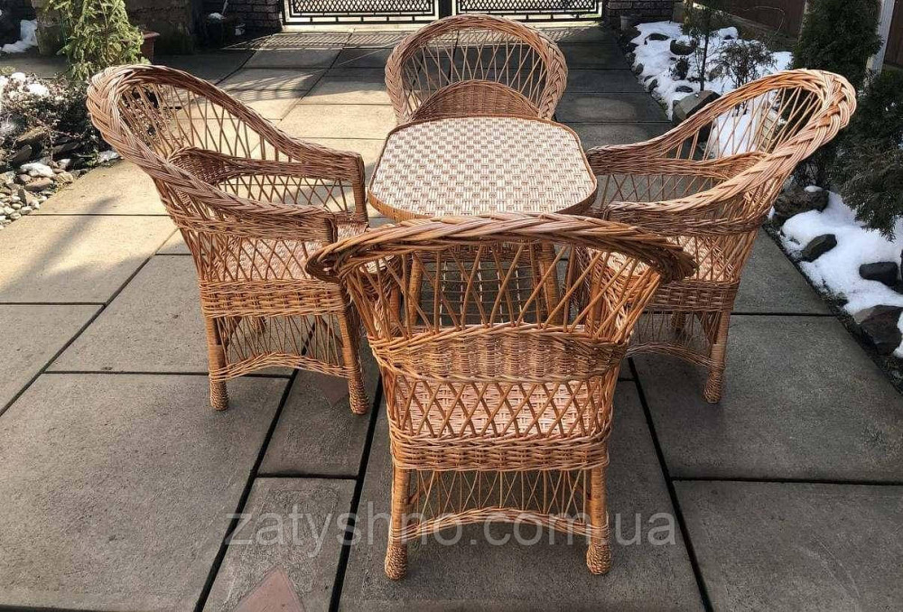Мебель из лозы с овальным столом плетеным Киев - изображение 1