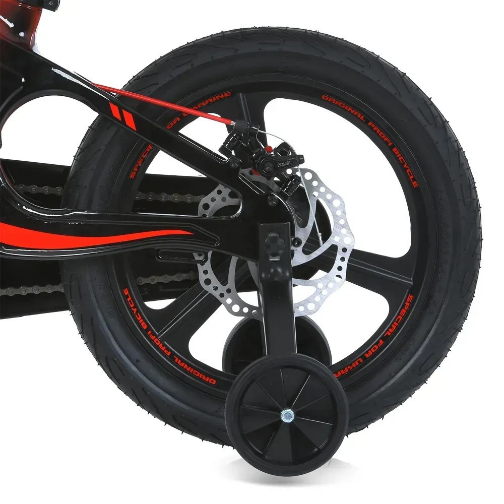 Велосипед дитячий PROFI 14 дюймів STELLAR з бічними колесами магнієва рама та вилка кошик дискові гальма Чорно-червоний (MB Чернігів - фото 4