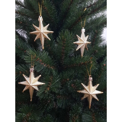 Елочная игрушка Chomik Зірки, 9 см, пластикові 4 шт,золоті (5901292631147_2) Винница - изображение 4