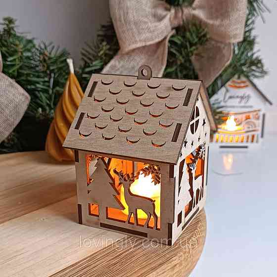 Ялинкова прикраса з LED підсвіткою фанера 10см Ірпінь