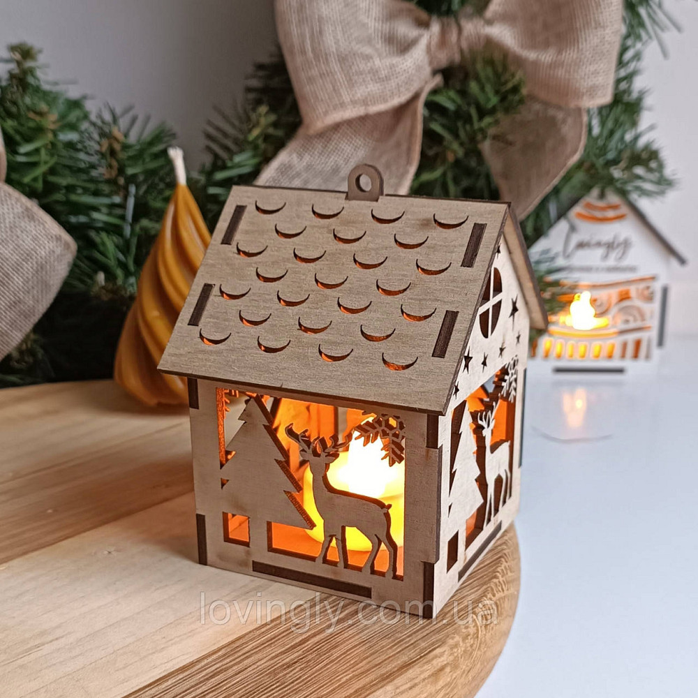 Елочное украшение с LED подсветкой фанера 10см Ирпень - изображение 4