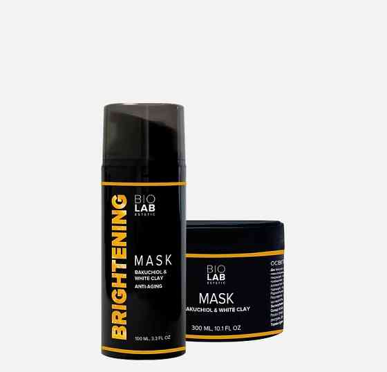 Освітлююча маска з бакучиолом та білою глиною Brightening Mask with Bakuchiol & White Clay BIOLAB Estetic, 300 мл Дніпро