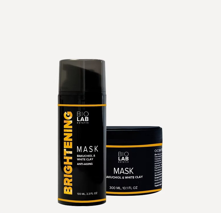Осветляющая маска с бакучиолом и белой глиной Brightening Mask with Bakuchiol & White Clay BIOLAB Estetic, 300 мл Днепр - изображение 1