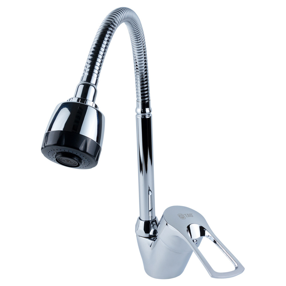 TAU Смеситель s43 Ø40 для кухни гусак гофрированный на гайке TAU SM-4B644C (9843150) Київ - фото 1