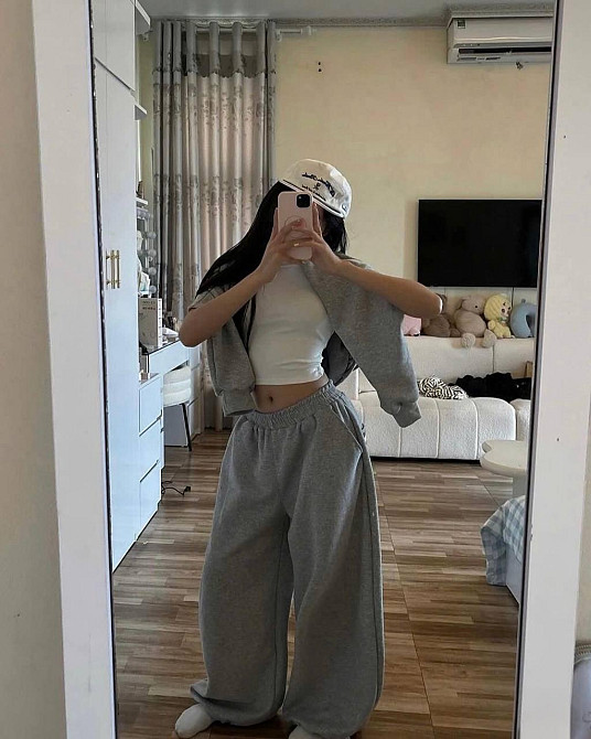 Жіночий теплий оверсайз костюм двійка з накатом трьохнитка на флісі Одеса - фото 2