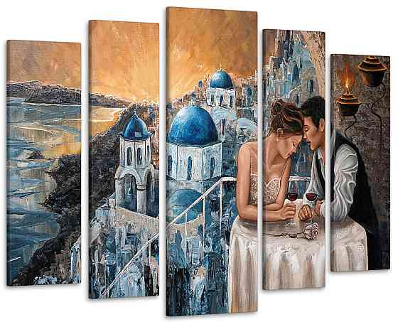 Модульна картина Закохані Місто Art-249_5 ( 80х118см ) Київ