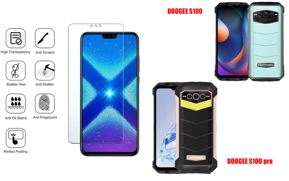 Захисне скло NeoGlass для DOOGEE S100, S100 pro – надпрозоре та стійке Київ - фото 4