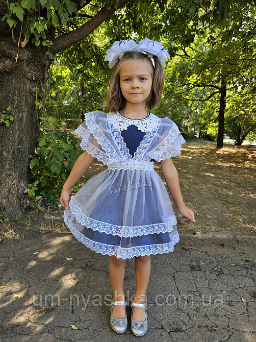 Комплект першокласниці з фартухом сарафан трапеція з комірцем 116-146 Кривий Ріг - фото 2