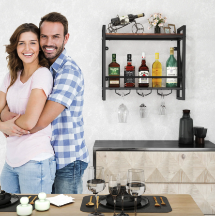 Настінний винний стелаж Costway Lagom у стилі Loft Київ