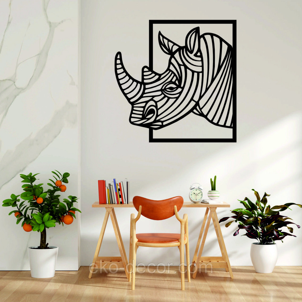 Декоративне настінне Панно  «Носоріг» Декор на стіну Київ - фото 3