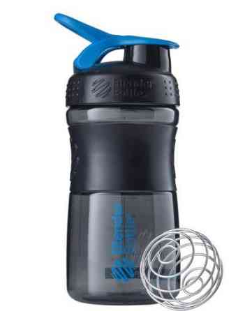 Шейкер спортивний (пляшка) BlenderBottle SportMixer Flip 20oz/590ml Black/Cyan Каменское