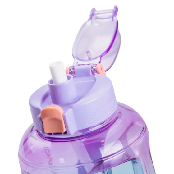 Пляшка для води спортивна 1.6 л з трубочкою з ремінцем 22 см Фіолетова HP-14-35V Коломия