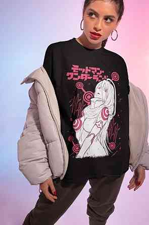 Футболка аниме Дандадан Вондерланд Вондерланд Момо оверсайз (S/M/L) Черний AnimeJ1050 Днепр