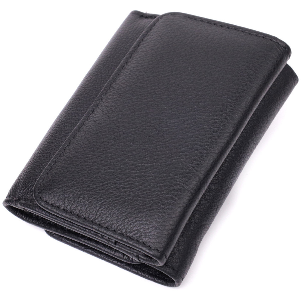 Жіночий шкіряний гаманець з монетницею чорний (ST Leather) Київ - фото 20