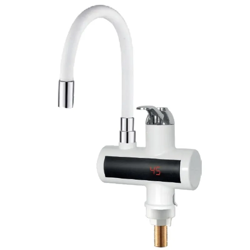 Проточний водонагрівач Zerix ELW21-EF-WHITE 3,3 kW з індикатором температури та силіконовим виливом Чернівці - фото 1