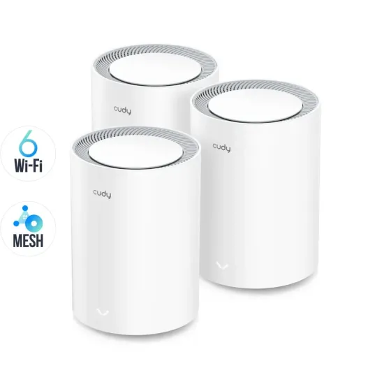 Маршрутизатор WiFi Mesh-система WiFi 6 Cudy M1800 (3-Pack) 3 штуки дводіапазонні гігабітні AX1800 (73-00516) Київ