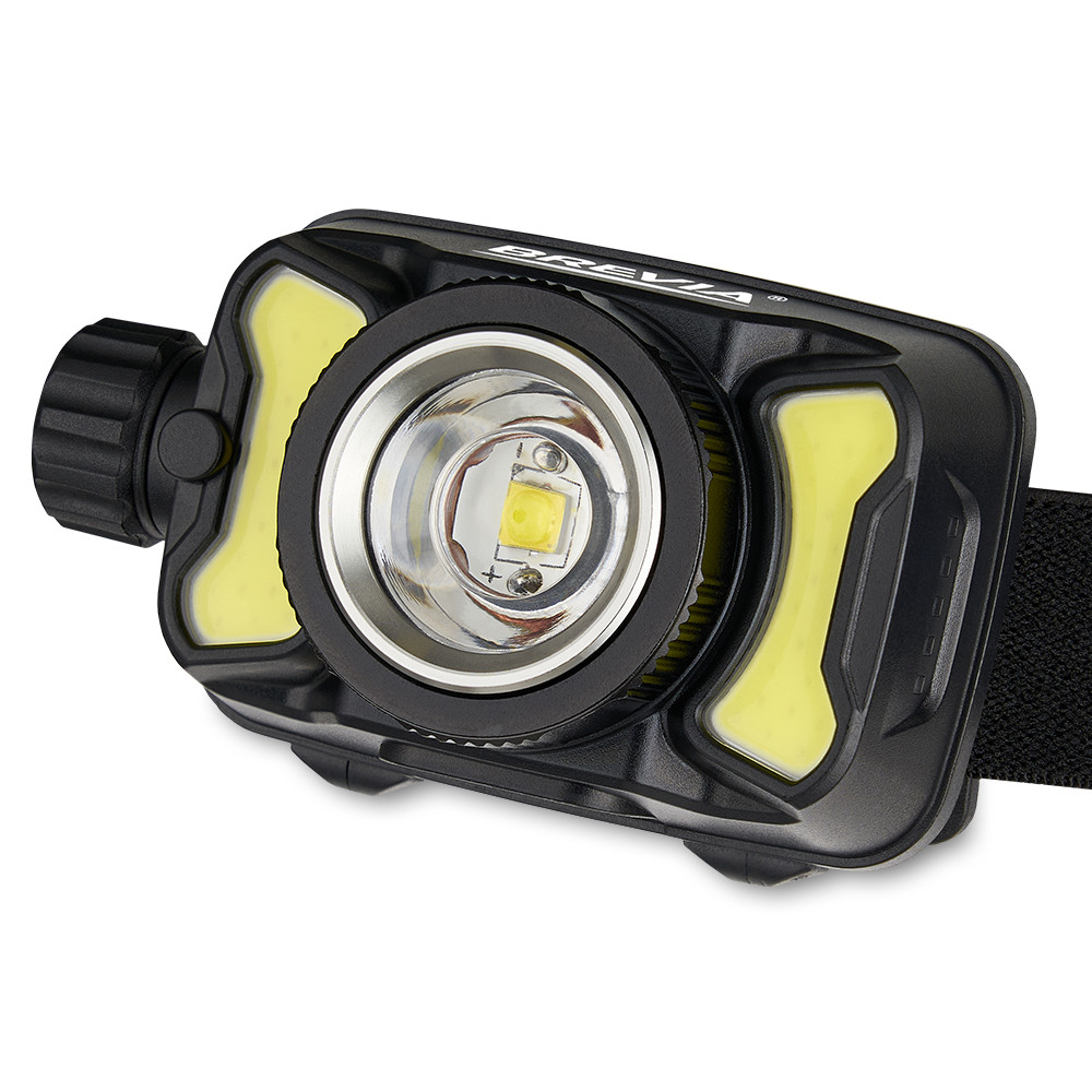 Ліхтар налобний Brevia 600Lm, 3W CREE XPG+COB, 1200mAh/3xAAA, Zoom, з сенсором білий/червоний Львів - фото 3