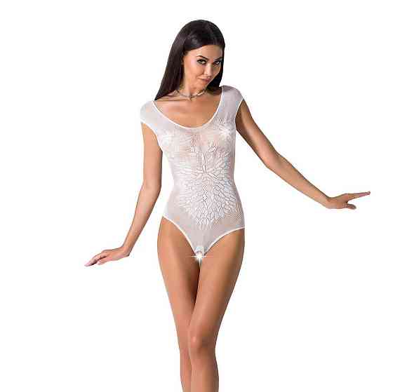 Бодістокінг Passion BS064 One Size, White, боді, закрите плече, відкритий доступ Sex Aura Київ