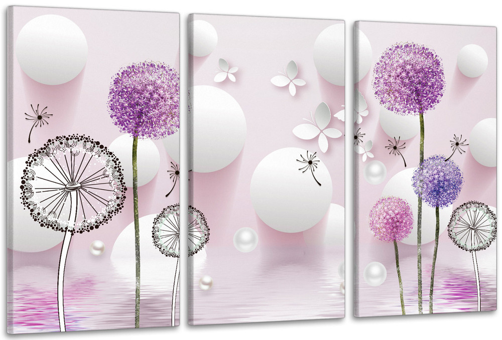 Модульна картина у вітальню/ спальню  Квіти  ART-070_3A 70х130 см Київ - фото 1