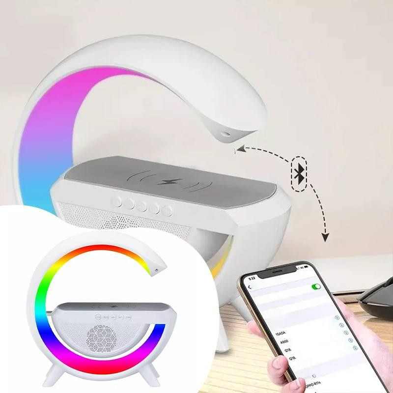 Настільна смарт лампа-нічник 3в1 G-Smart RGB підсвічування G-500 USB - TypeC,1200 мАг, microSD, AUX Одеса - фото 8