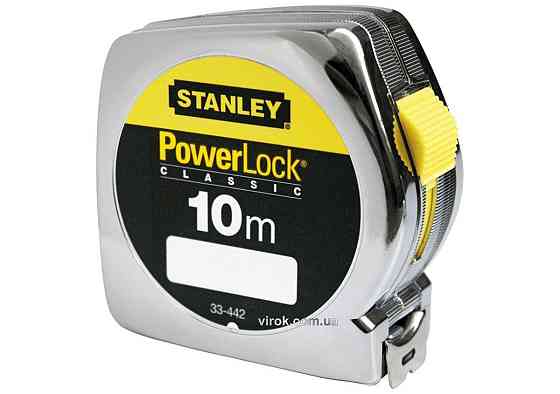 Рулетка STANLEY "Powerlock" : L= 10 x 25 мм. сталева стрічка з покр. Mylar, хром. корпус Одеса