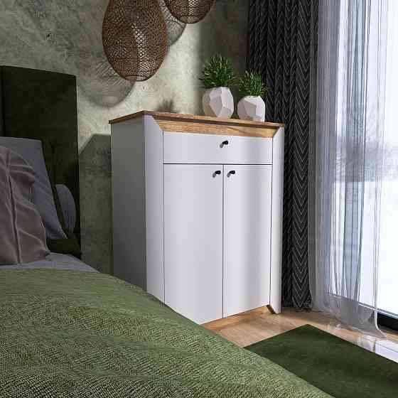 Тумба закритая Эверест Нордик-800 80х38х100 см Белый + Дуб крафт золотой (DTM-5529) Львов