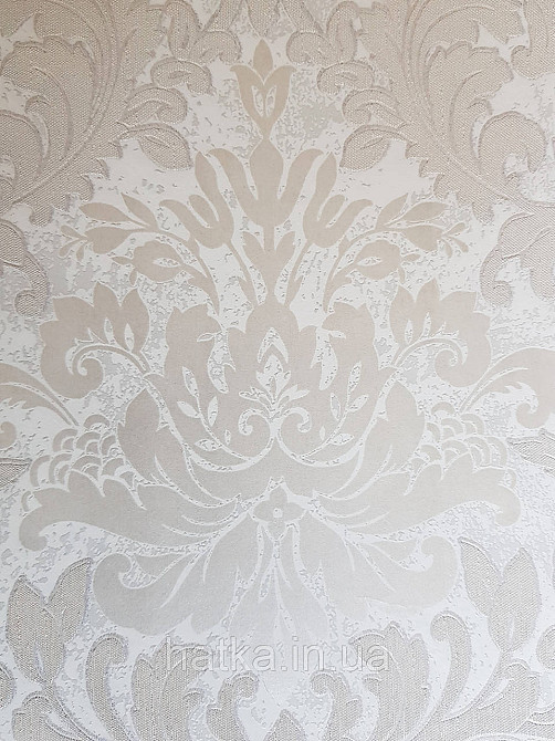 Шпалери метрові вінілові на флізелін Marburg Villa Romana класичні вензелі завитки бежеві білі срібло Київ - фото 1