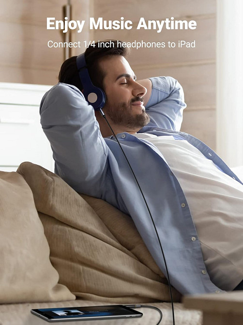 Перехідник 3.5 на 6.35 (6.5) мм UGreen AV168 HIFI Audio 60711 (Чорний) Николаев - изображение 8