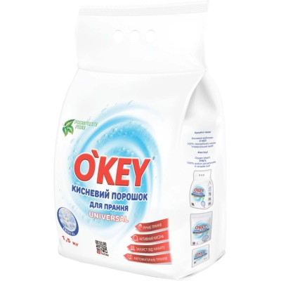Пральний порошок O&apos;KEY Universal Кисневий 1.5 кг (4820049384406) Вінниця - фото 1
